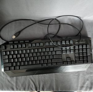 Red Dragon gaming keyboard with red lights